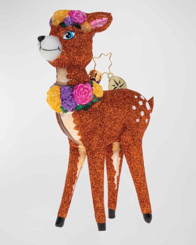 Fawning Over Florals Christmas Ornament